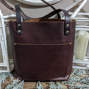 Portland Leather Goods Small Classic Tote in Cognac